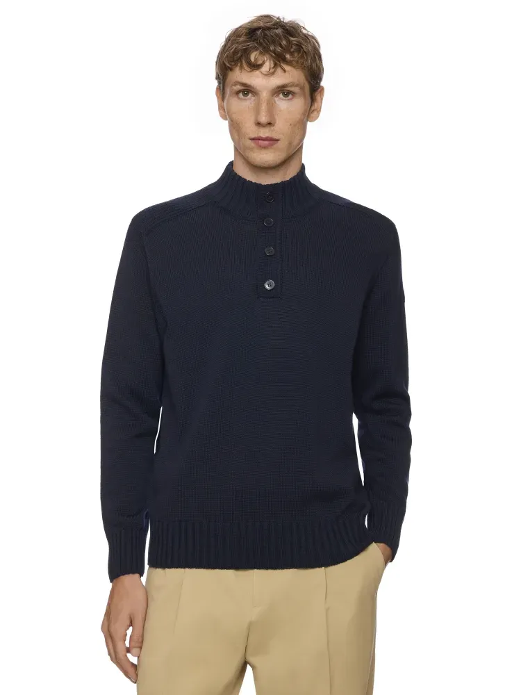 L/S Button mock neck