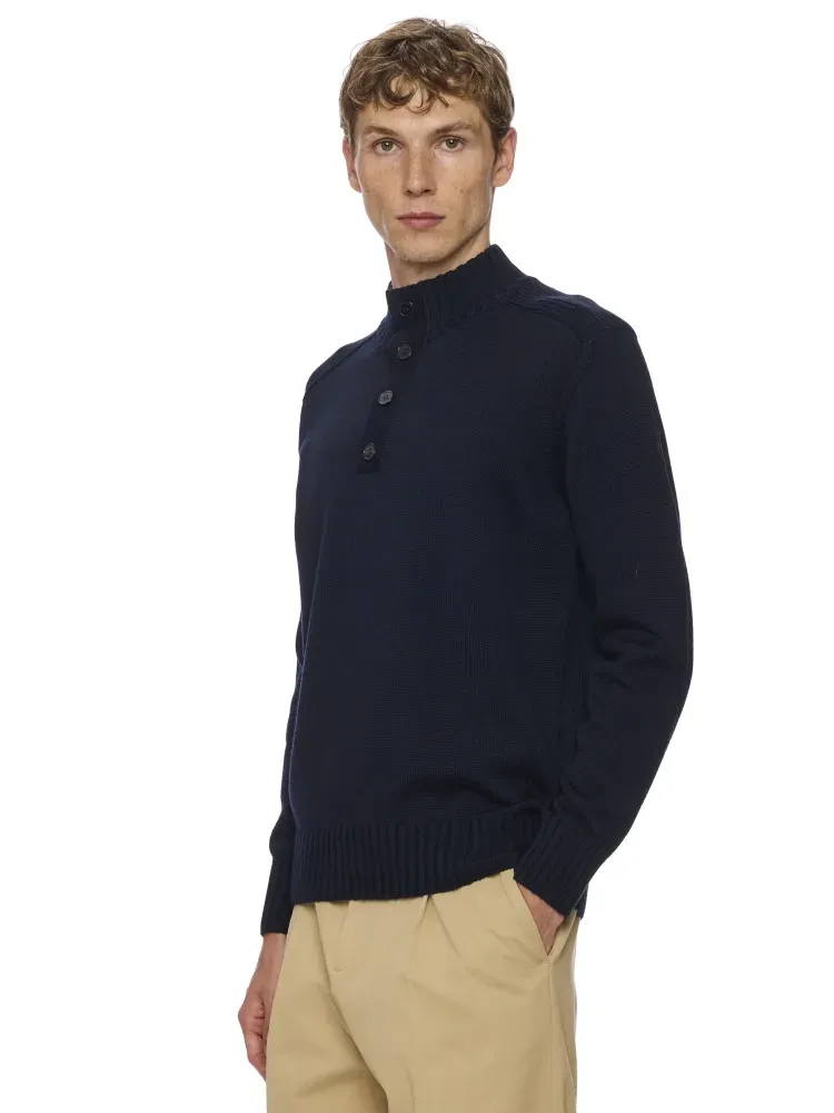 L/S Button mock neck