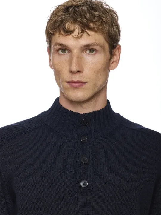 L/S Button mock neck