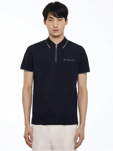 Halbarm Polo zip