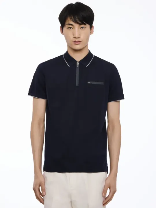 Halbarm Polo zip