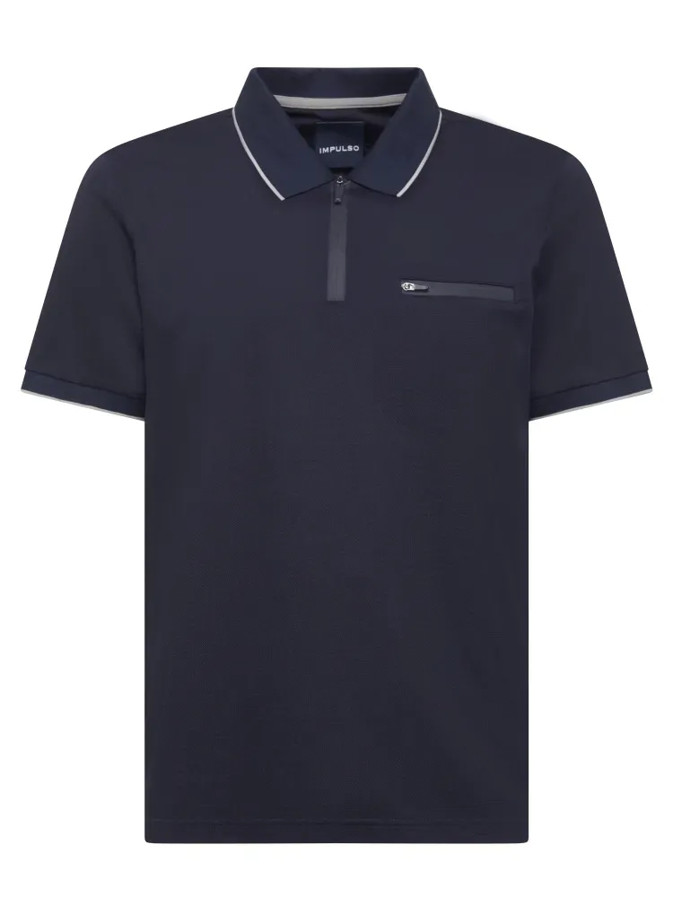 Halbarm Polo zip
