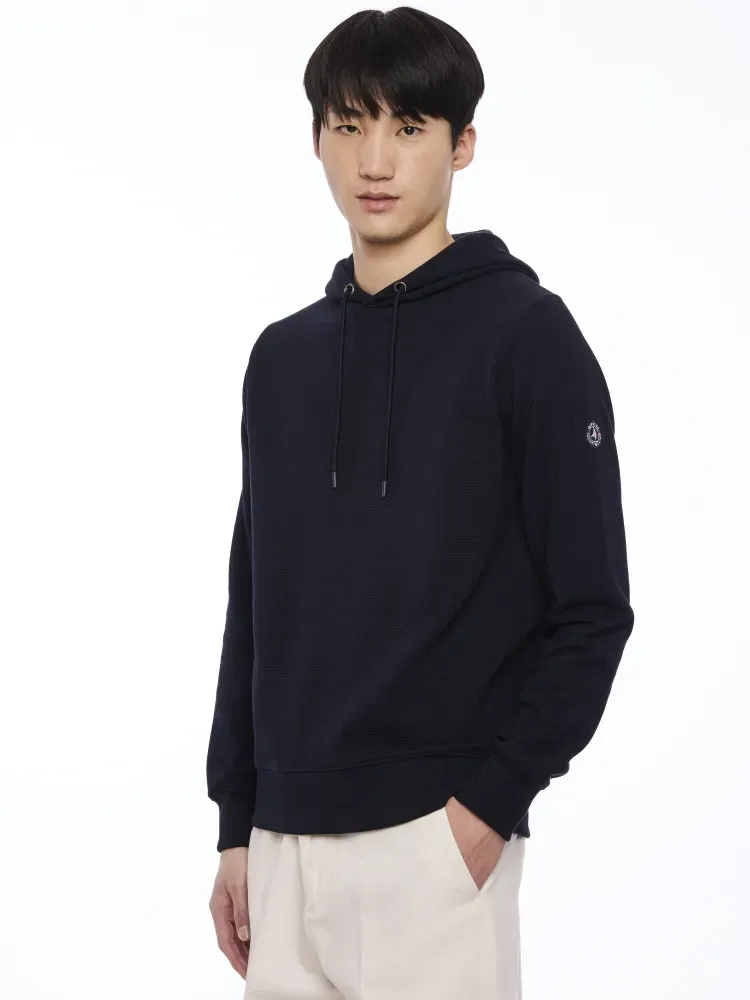 Pull capuche ras de cou M/L