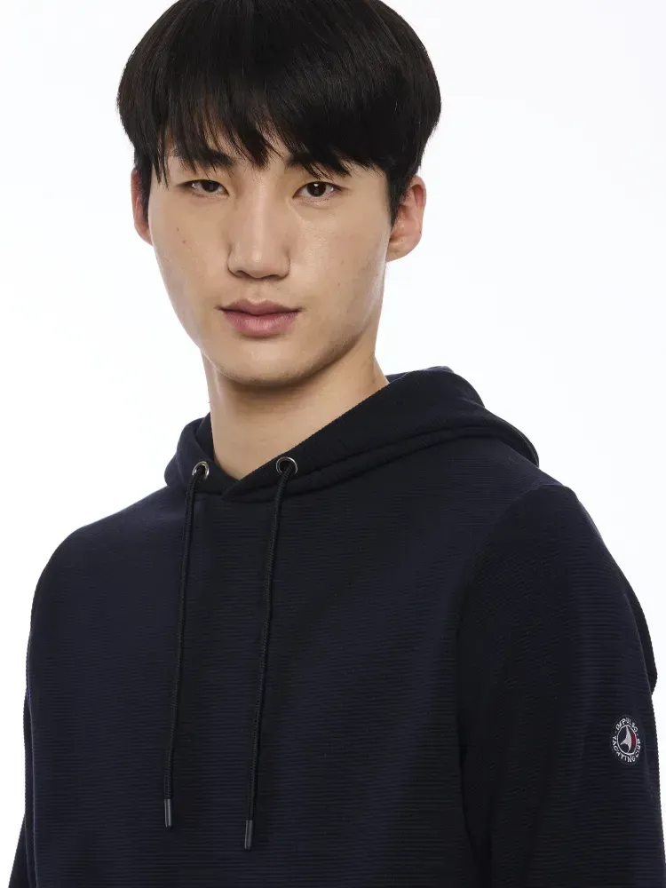 Pull capuche ras de cou M/L