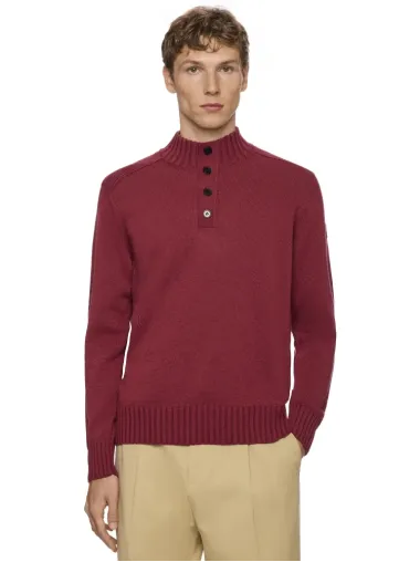 L/S Button mock neck