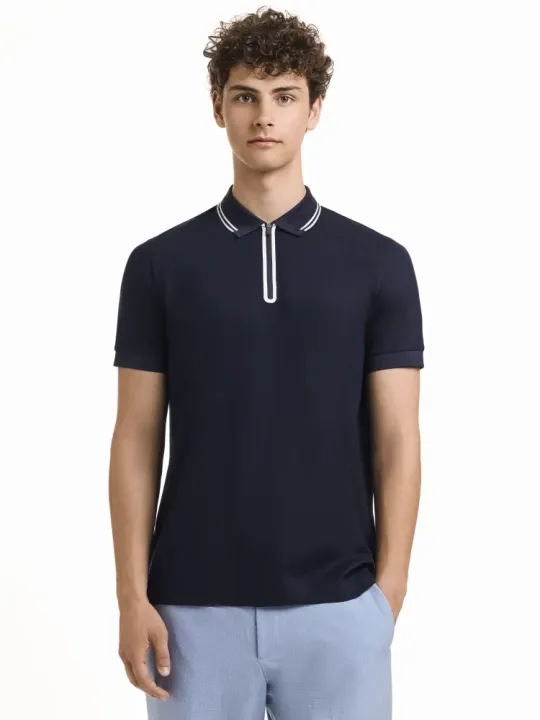 Halbarm Polo zip
