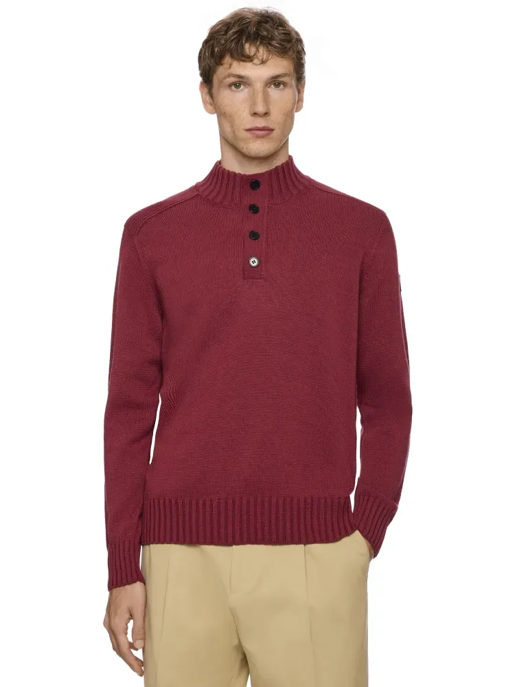 L/S Button mock neck