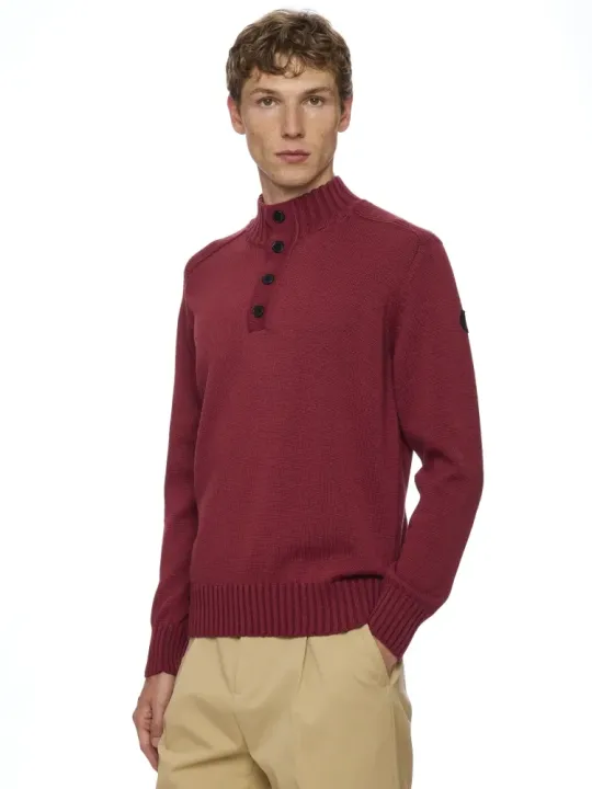 L/S Button mock neck