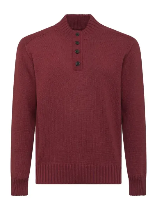 L/S Button mock neck