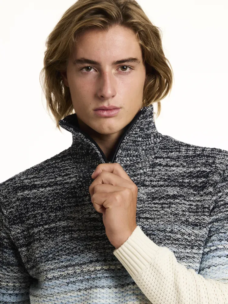 L/S Zip High collar