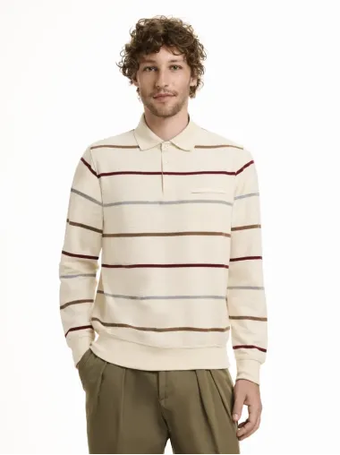 Langarm Polo Sweatshirt