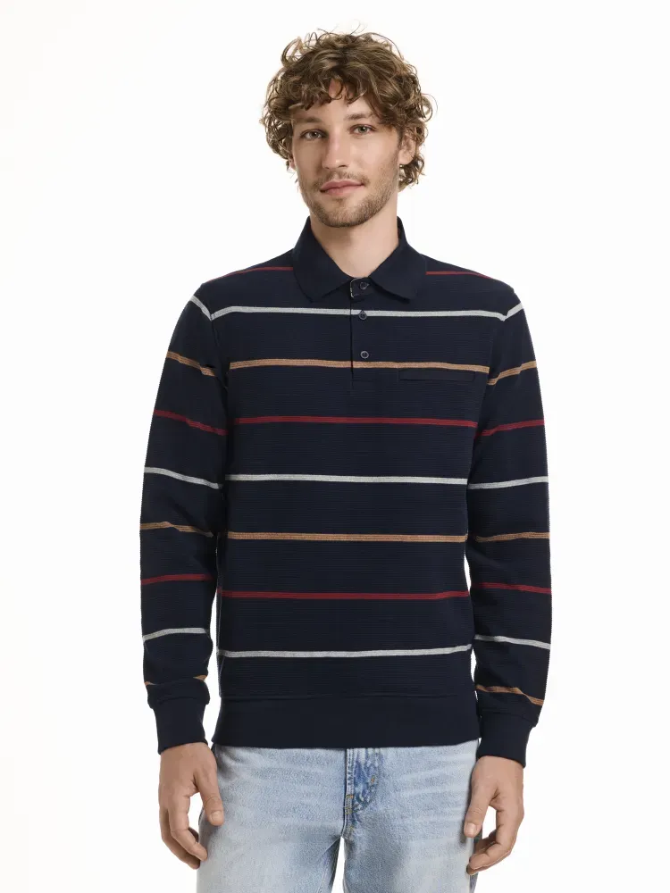 Langarm Polo Sweatshirt