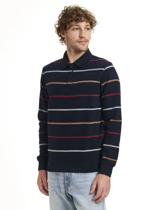 Langarm Polo Sweatshirt