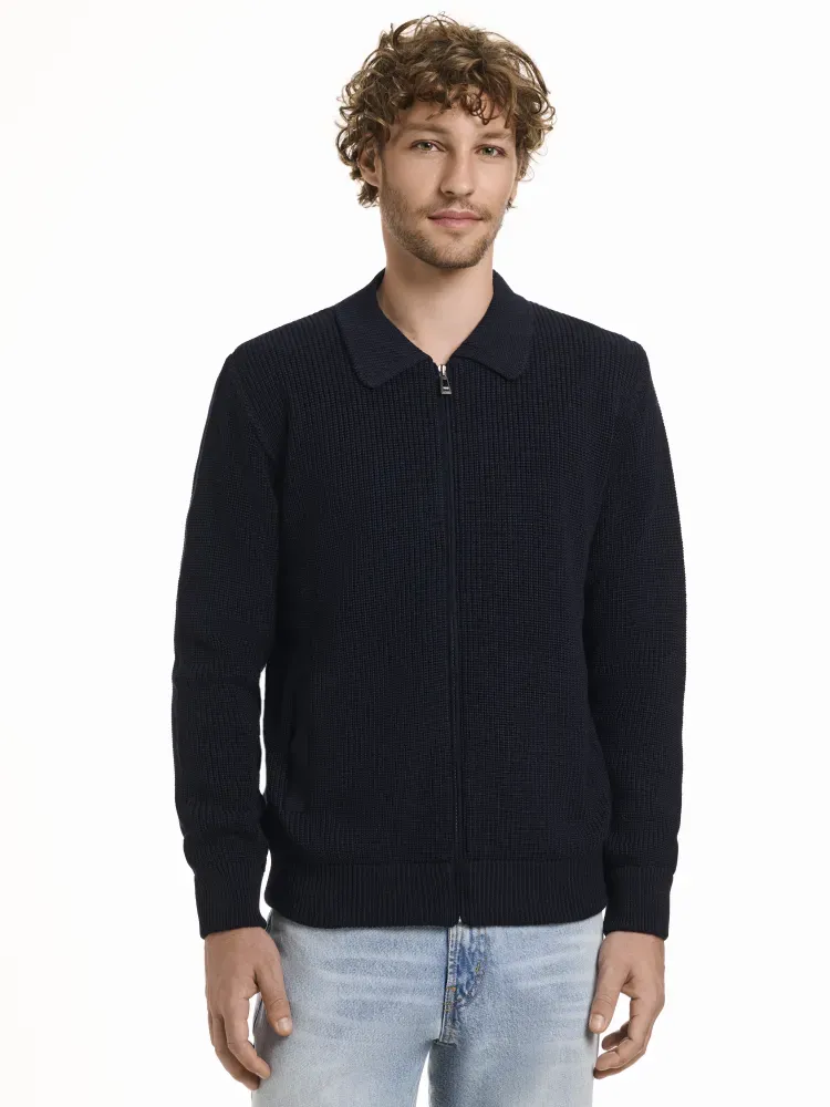 L/S Polo zip cardigan