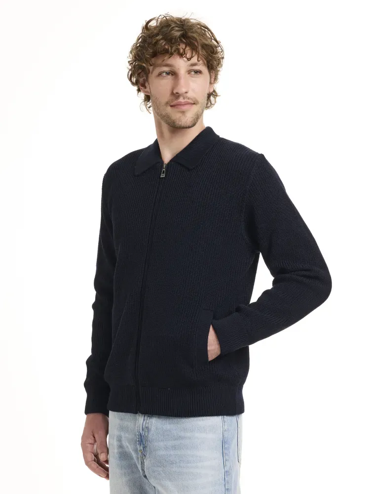 L/S Polo zip cardigan