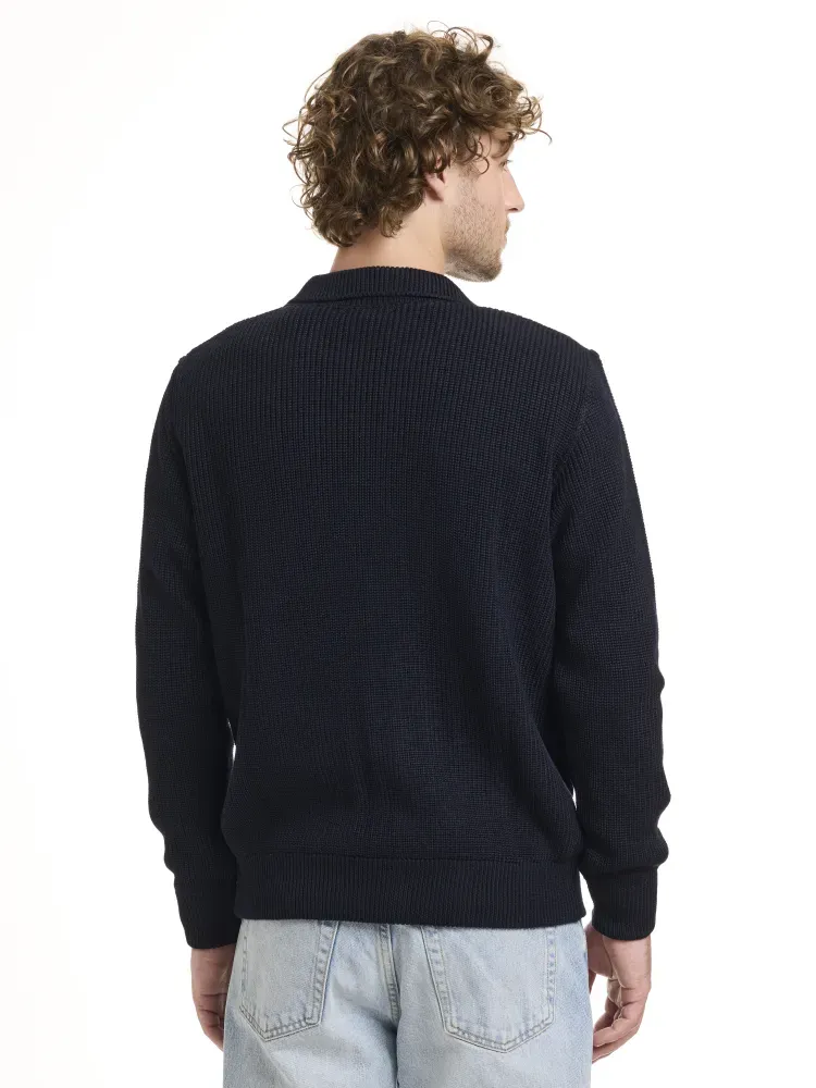 Langarm Polo Zipp Jacke