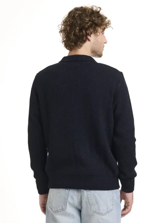 Langarm Polo Zipp Jacke