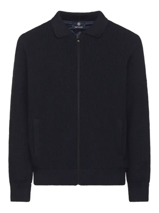 Langarm Polo Zipp Jacke
