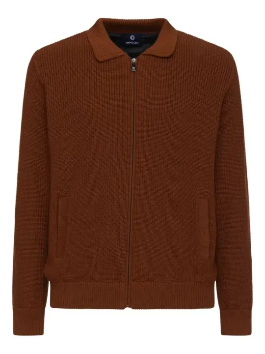 Langarm Polo Zipp Jacke